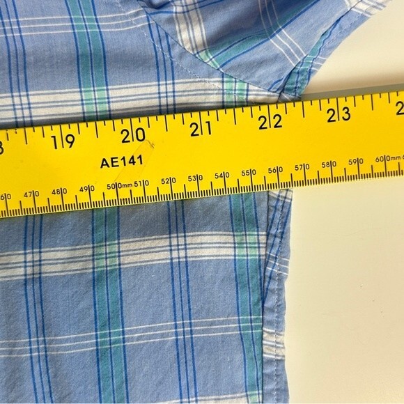 Bonobos Slim Fit Blue Plaid Cotton Stretch Everyday Button Up Shirt L - Picture 6 of 8